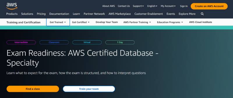 aws database courses